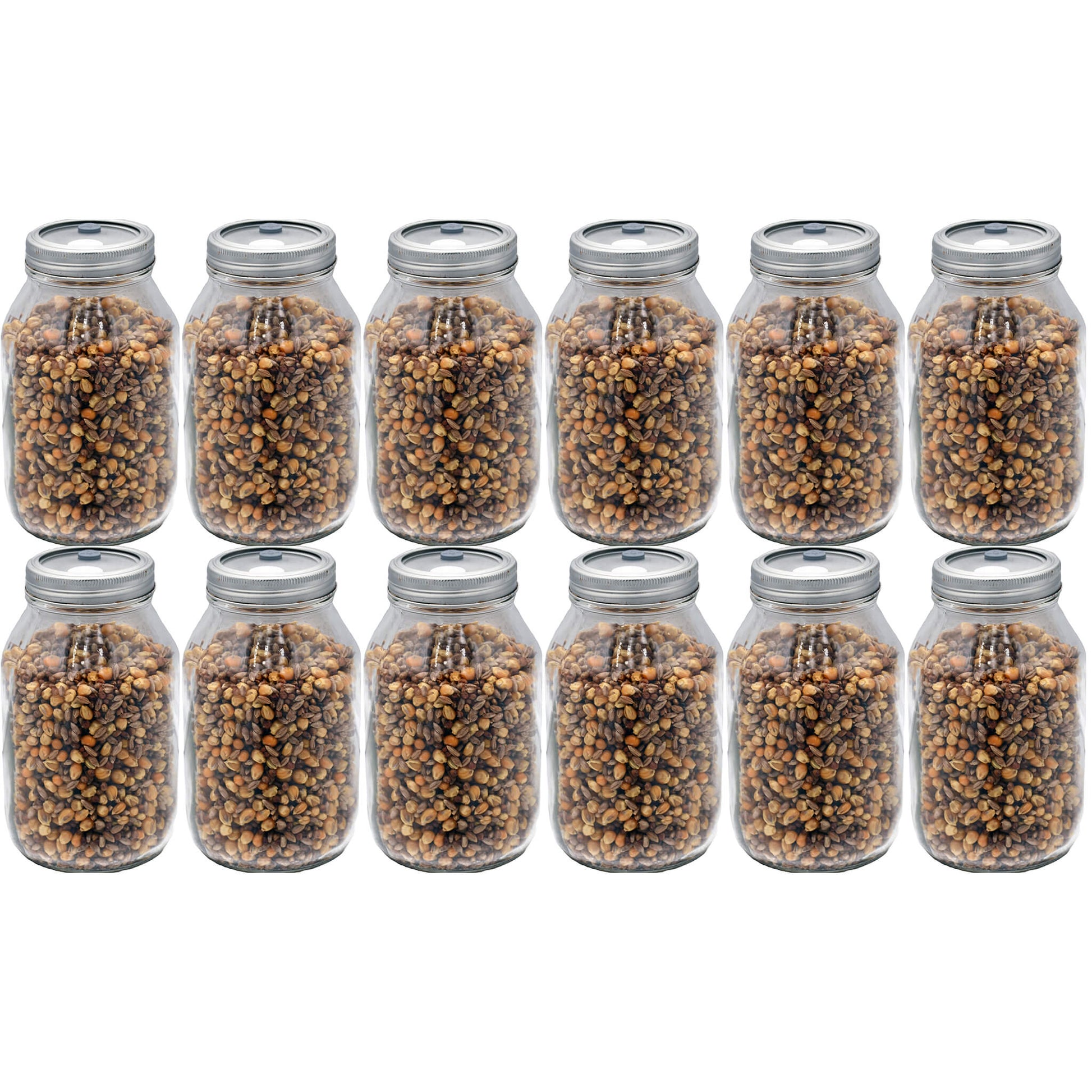 12 quart jars of muti-grain mushroom substrate