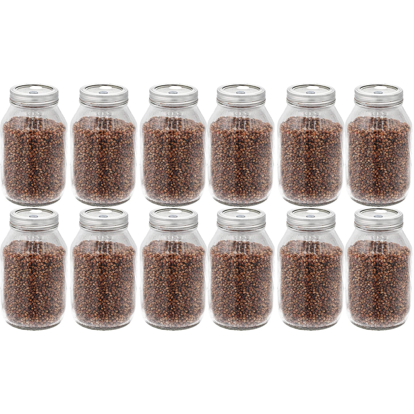 12 quart jars of red milo mushroom substrate