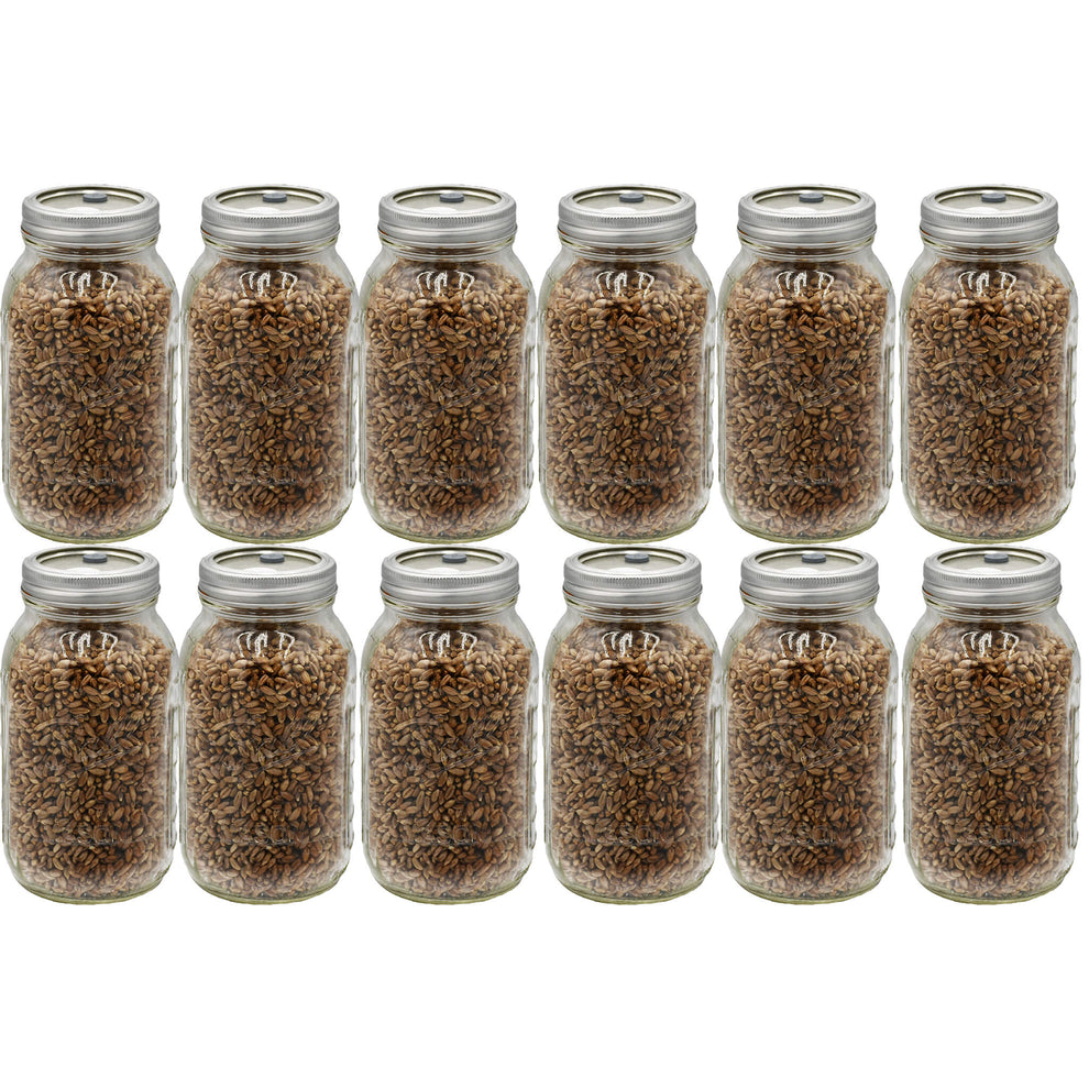 Rye Berry Jars 12-Pack | Sterilized Mushroom Spawn – Mushroom Substrate